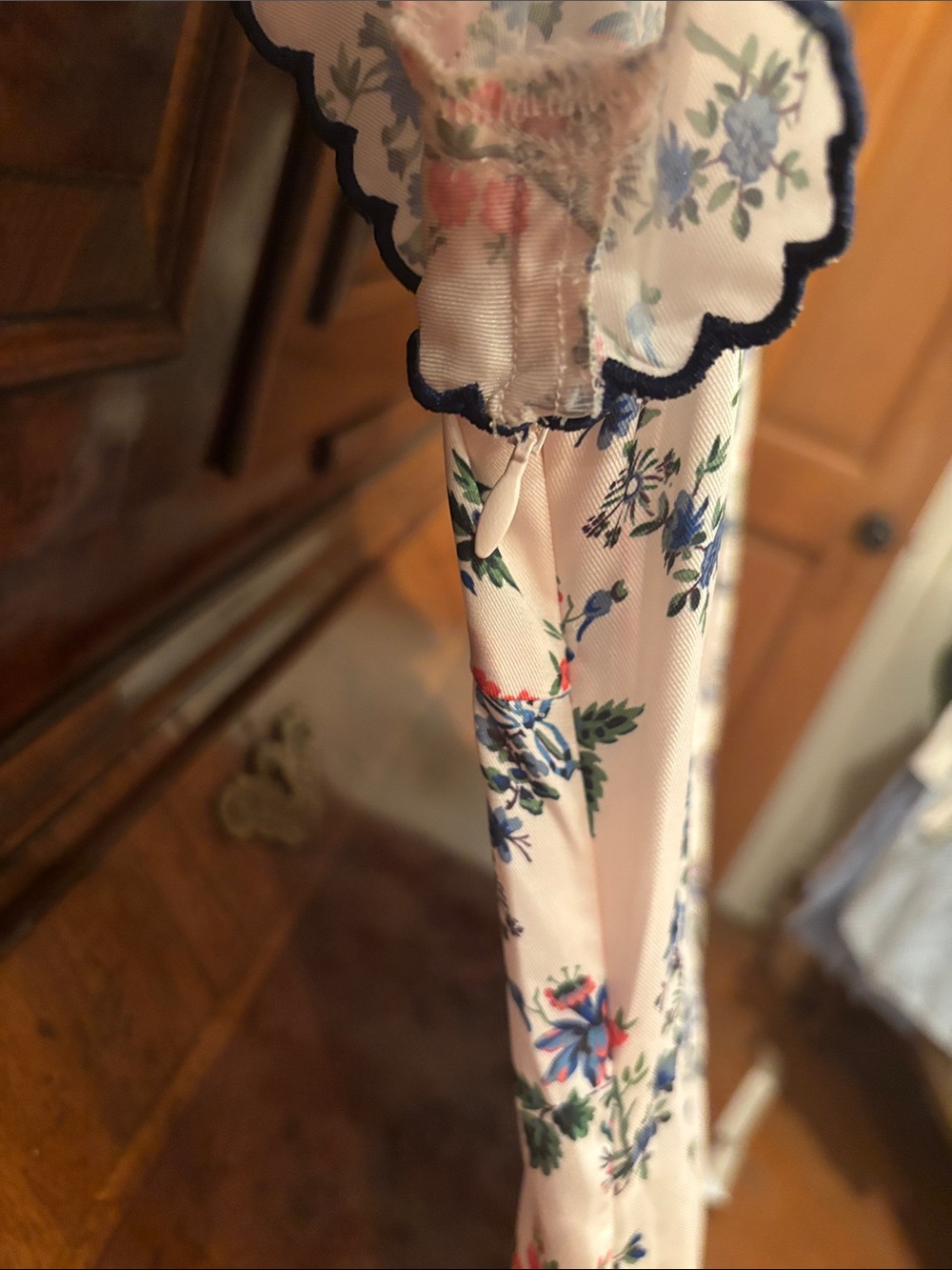 Floral V-Neck Midi Dress with Scalloped Trim - Picture 7 of 7